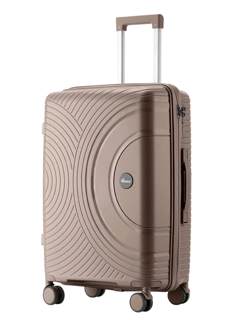 سيناتور حقيبة سفر ترولي متوسطة الحجم للجنسين خفيفة الوزن بعجلات مزدوجة  درجة وسحابات آمنة كاكي